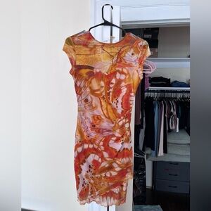 Guess Womens AIDA Mini Ruched Bodycon Dress